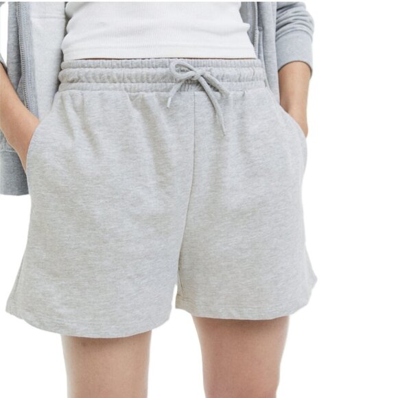 NWT - H&M Women’s Sweatshirt Shorts, Light Grey Marl - Size XL - Picture 2 of 14